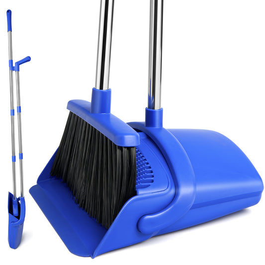 Broom and Dustpan Set, Long Handle for Home & Kitchen