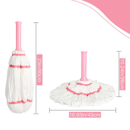 Self-Wringing Twist Mop & 2-in-1 Floor Scrub Brush Combo | 57" + 59.8" Long Handle