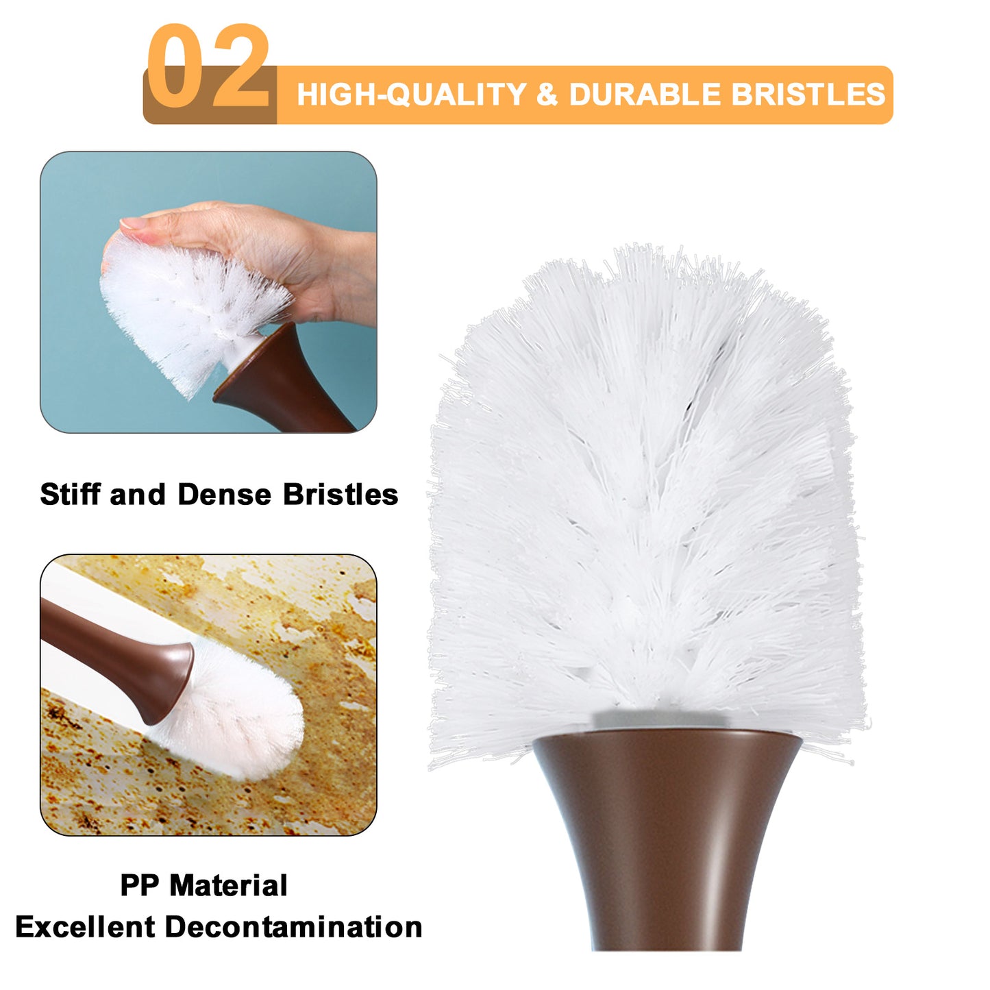 Upgraded Broom & Dustpan Set + Giraffe Toilet Brush Combo | Comb Teeth, 5-Layer Bristles