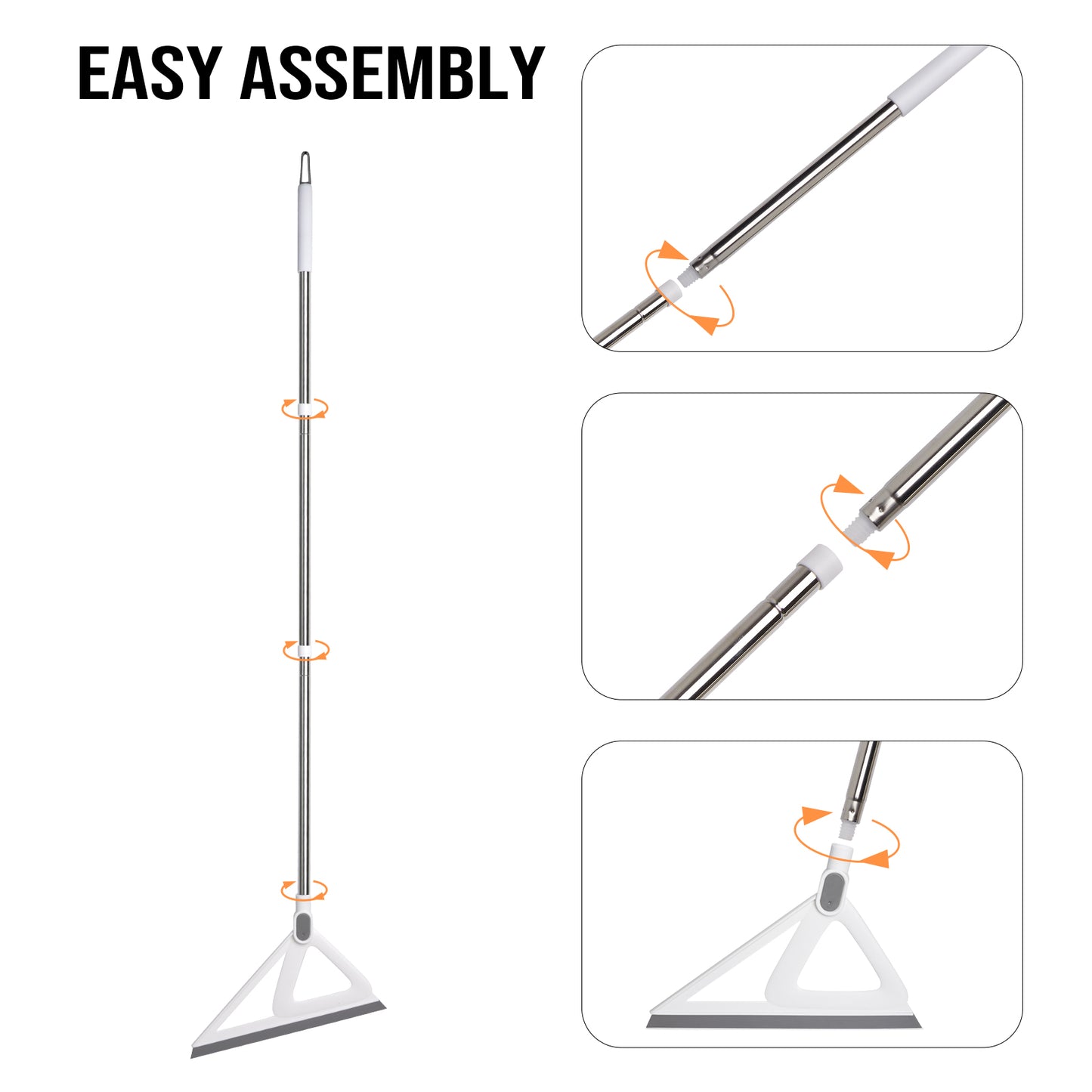 Multifunction Silicone Broom,Squeegee Broom Sweeping Water and Pet Hair,Rubber Magic Broom Sweeper for Floor Bathroom Kitchen Shower,Rugs,Glass Windows(White)