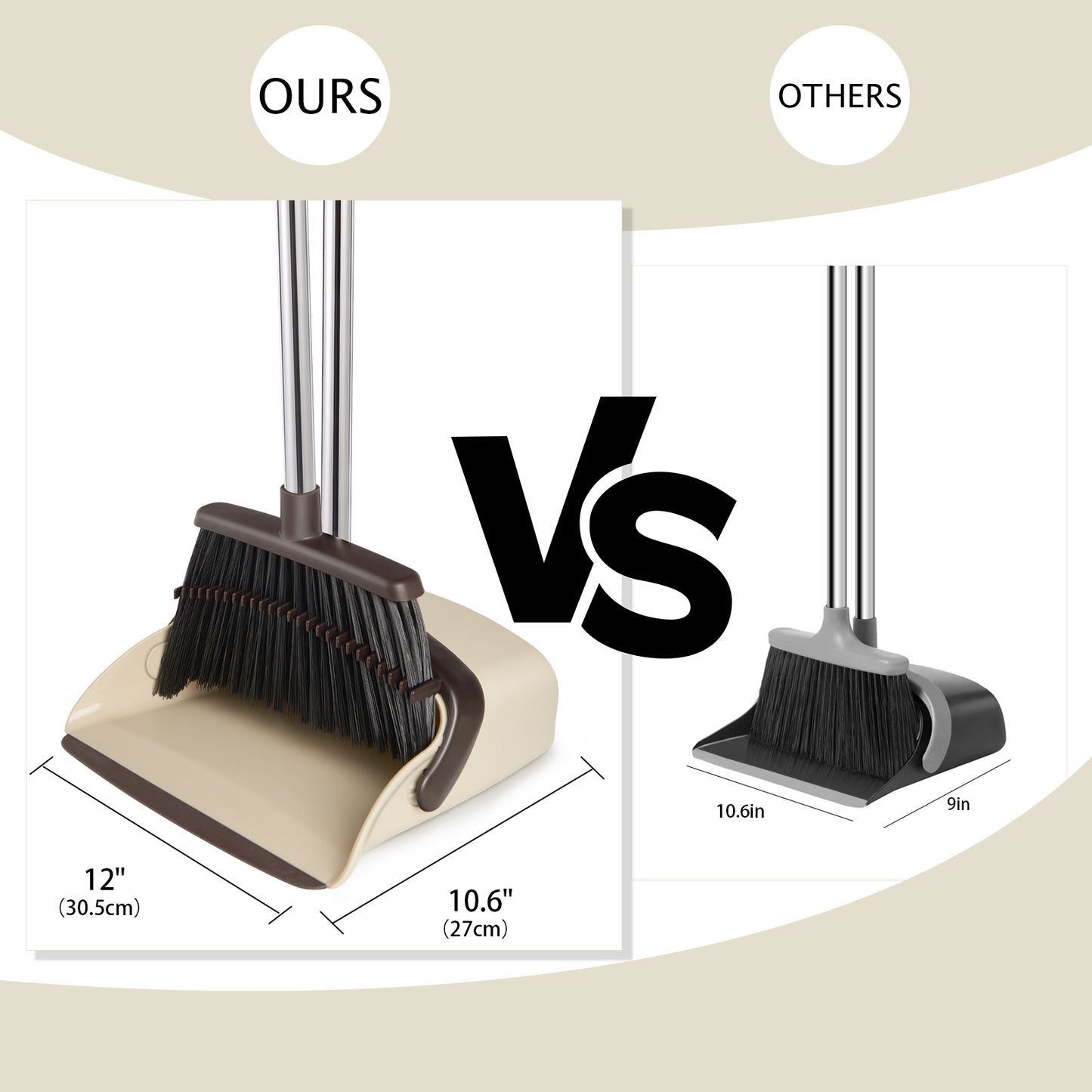 Broom & Dustpan Set | Long Handle, Pet Hair | XXFLOWER
