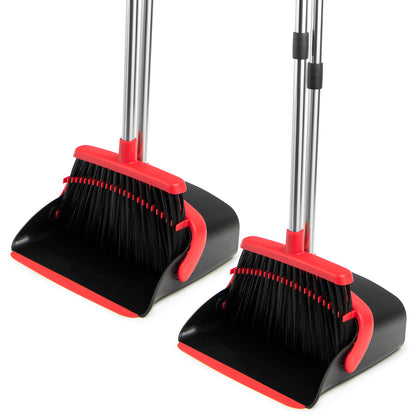 Broom & Dustpan Set | 51" Extendable Handle, 5-Layer Bristles, Foldable Storage