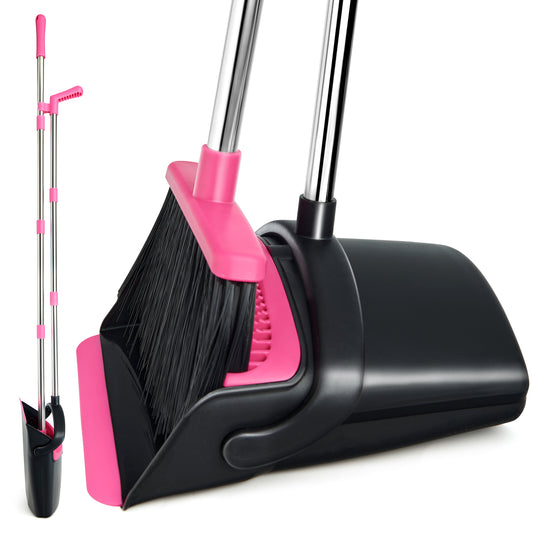 Broom and Dustpan Set, Long Handle for Home & Kitchen