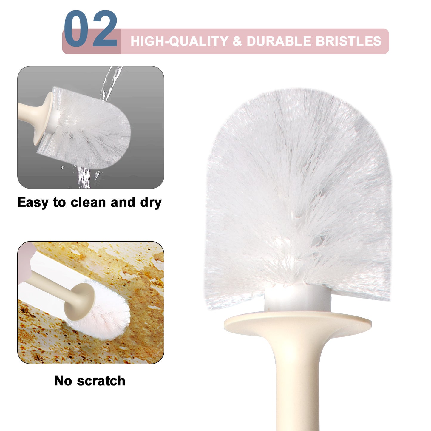 Dinosaur Toilet Brush & Holder Set | TPR Bristles, Compact Floor Standing