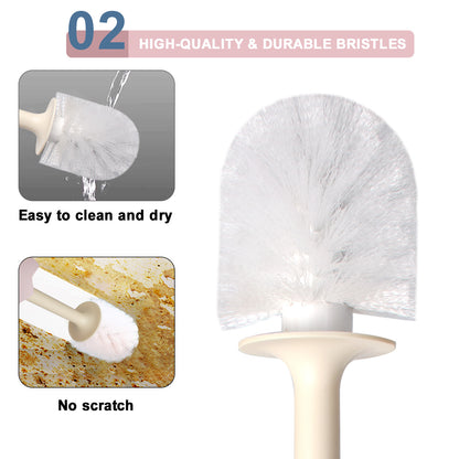 Dinosaur Toilet Brush & Holder Set | TPR Bristles, Compact Floor Standing