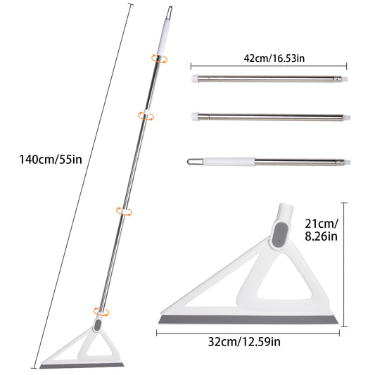 Multifunction Silicone Broom，Squeegee Broom Sweeping Water and Pet Hair，Rubber Magic Broom Sweeper for Floor Bathroom Kitchen Shower，Rugs，Glass Windows（White）