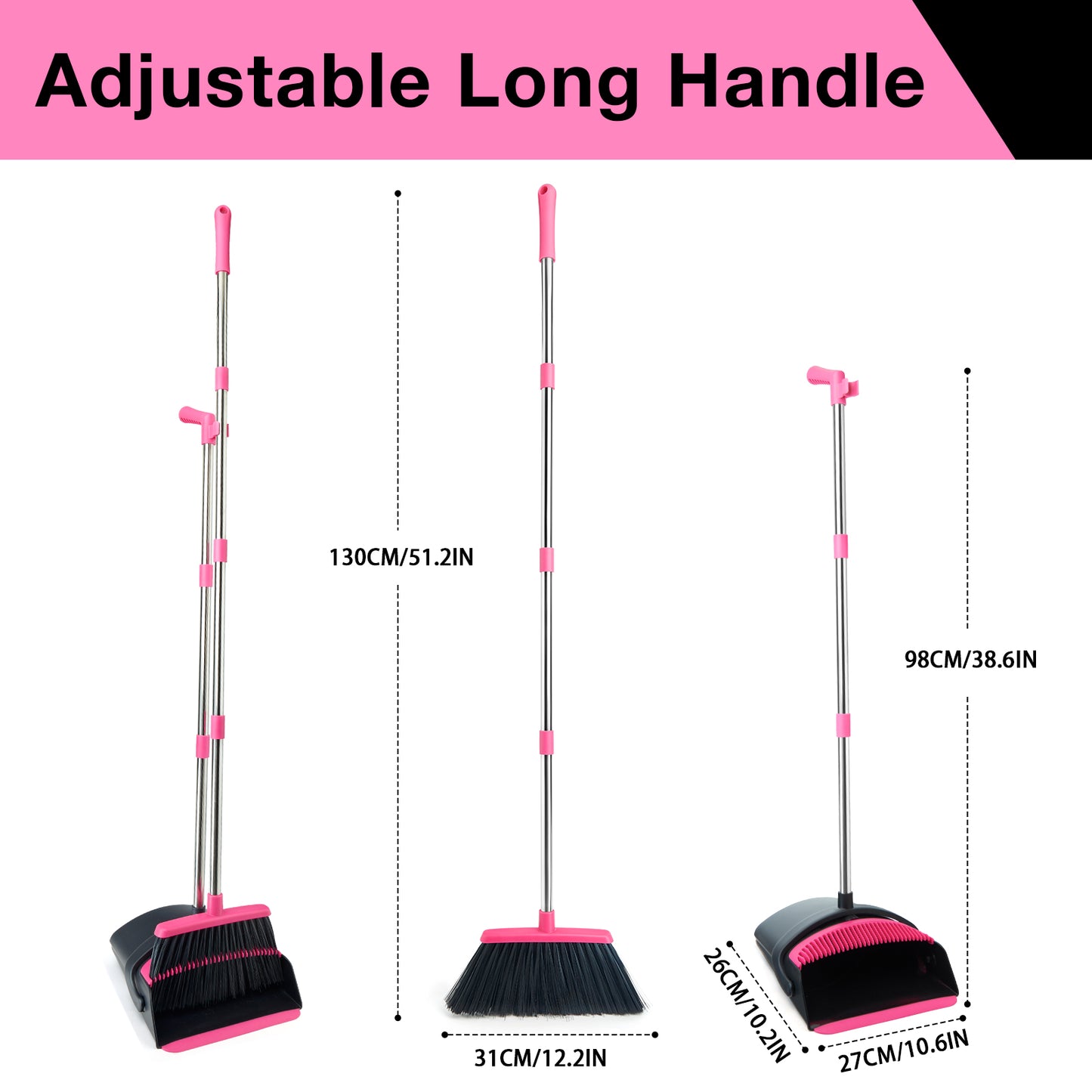 Broom & Dustpan Set + Self-Wringing Twist Mop Combo | 57" Long Handle, Microfiber