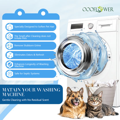 Washing Machine Cleaner Tablets 24-Count | Pet Hair, Odor & Descaling, Septic Safe