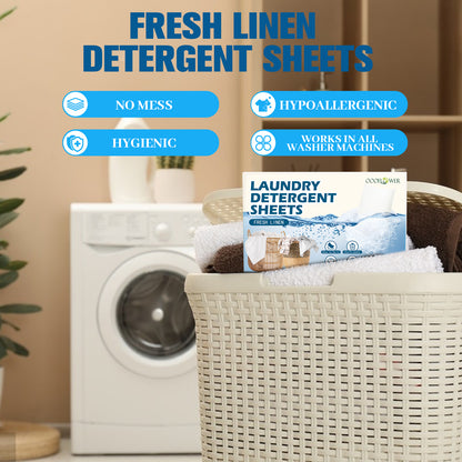 Laundry Detergent Sheets 40-Count | Up to 80 Loads, Plastic-Free, Fresh Linen Scent