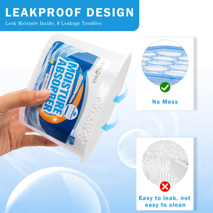 Moisture Absorber 3-Pack | Calcium Chloride, Leak-Proof, Fragrance-Free Dehumidifier
