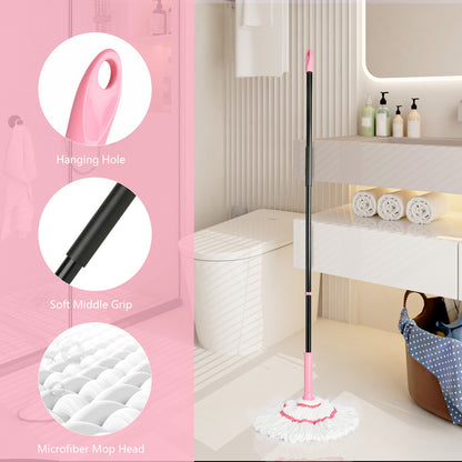 Self-Wringing Twist Mop, 57" Long Handle Microfiber Mop for Floor Cleaning