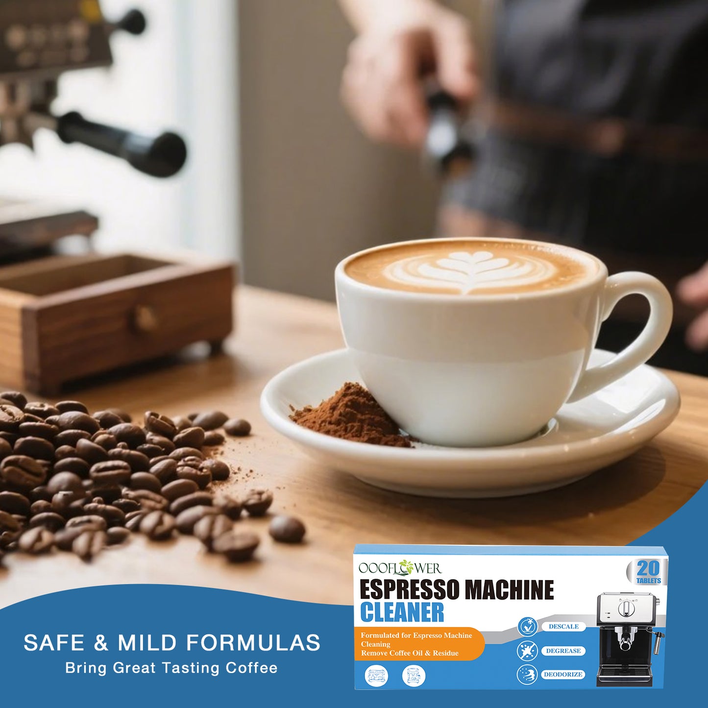 Coffee Machine Cleaning Tablets 20-Count | Descaling, Backflush, Limescale Remover