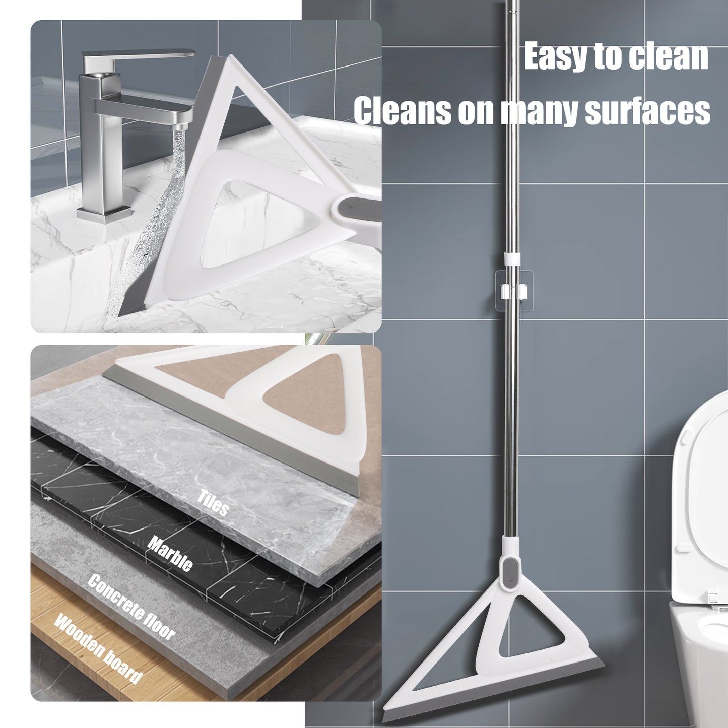 Multifunction Silicone Broom，Squeegee Broom Sweeping Water and Pet Hair，Rubber Broom Sweeper for Floor Bathroom Kitchen Shower，Rugs，Glass Windows