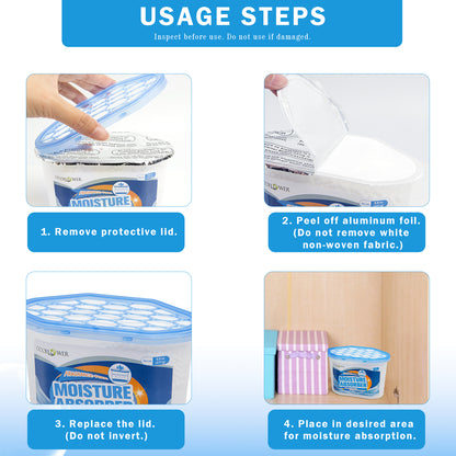 Moisture Absorber 3-Pack | Calcium Chloride, Leak-Proof, Fragrance-Free Dehumidifier