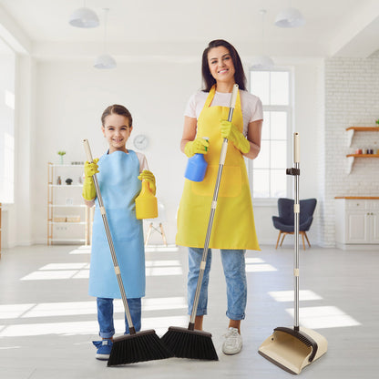 Broom and Dustpan Set, Long Handle for Home & Pet Hair