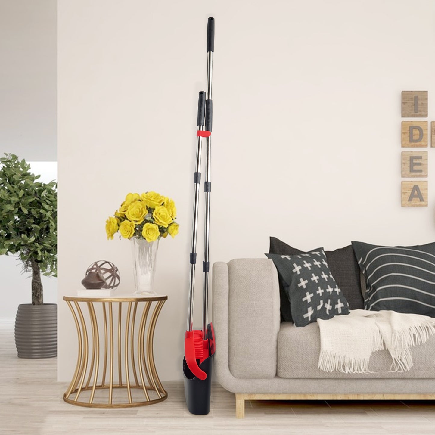Broom & Dustpan Set | 51" Extendable Handle, 5-Layer Bristles, Foldable Storage