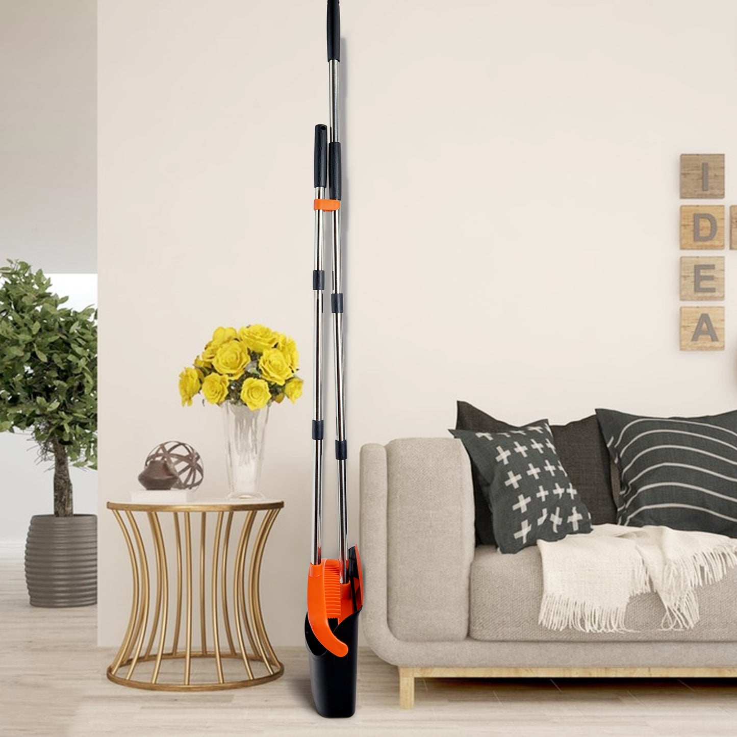 Upgraded Broom & Dustpan Set + Giraffe Toilet Brush Combo | Comb Teeth, 5-Layer Bristles