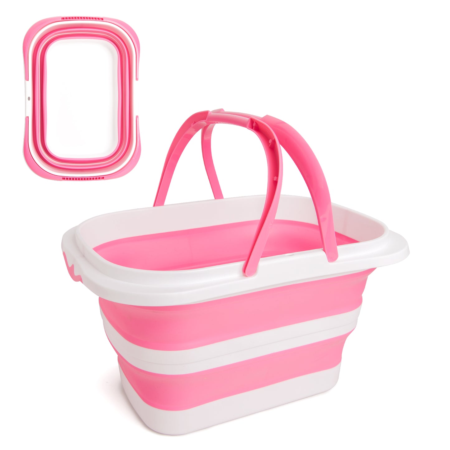 Large Collapsible Bucket for Cleaning, 4.2 Gallon (16L) Silicone Bucket with Handle & Hanging Hole, Foldable Space-Saving Mop Bucket for Home, Storage. Car Wash, Camping, Beach