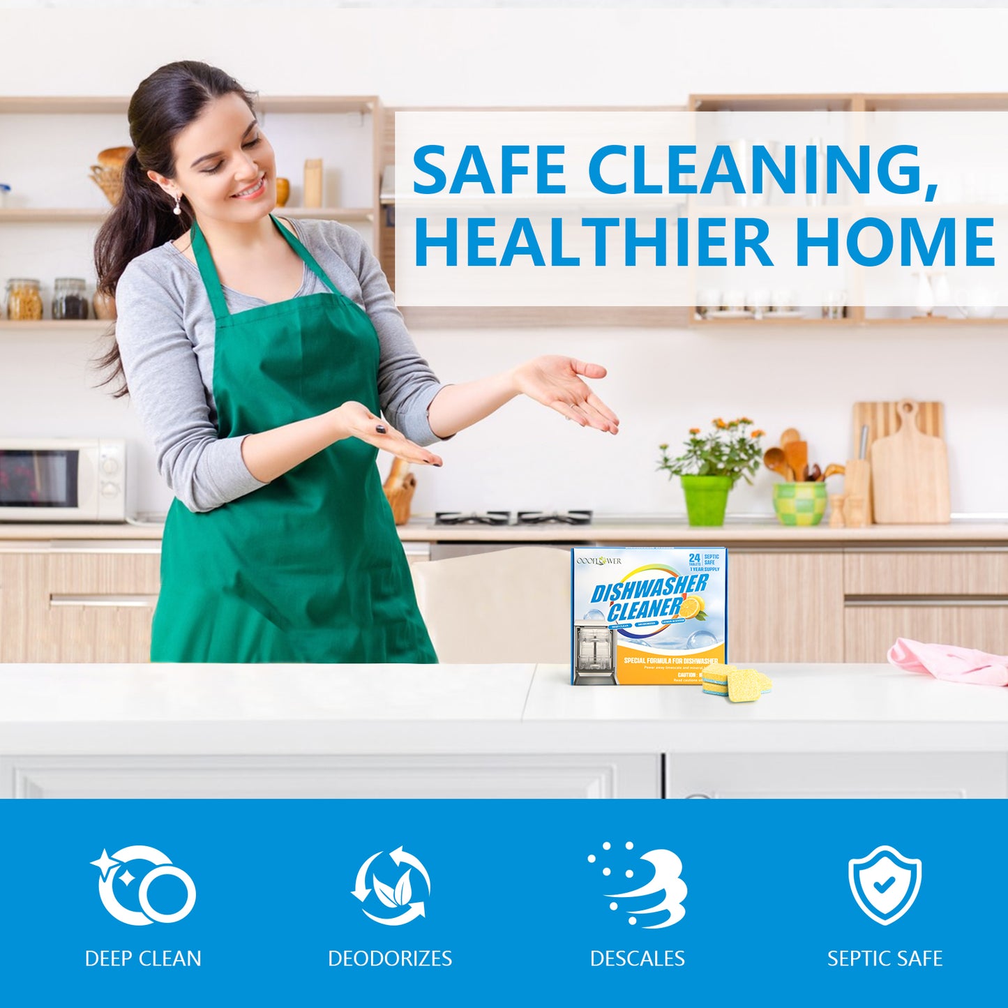 Dishwasher Cleaner Tablets, 24-Count | Deep Clean Odor, Scale & Hard Water Residue