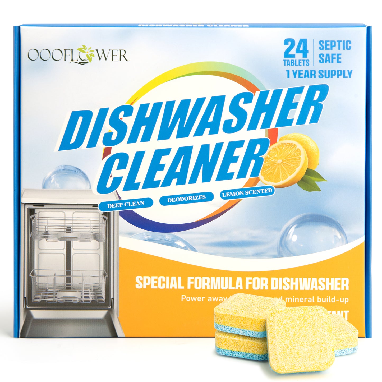 Dishwasher Cleaner Tablets, 24-Count | Deep Clean Odor, Scale & Hard Water Residue