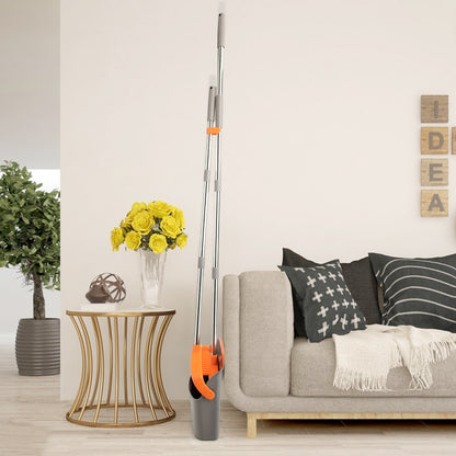 Broom & Dustpan Set 2-Pack | 51" Extendable Handle, 5-Layer Bristles, Foldable Storage