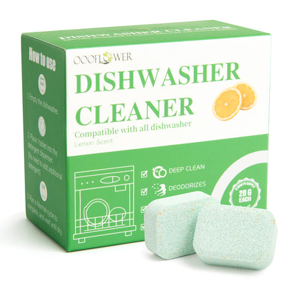 Dishwasher Cleaner Tablets 6-Pack + Sink Drain Filter Basket | Lemon Scent, Descaling Combo