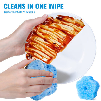 Dishwasher Cleaner Tablets, 6-Pack + Kitchen Sponge | Lemon Citric Acid Deep Clean
