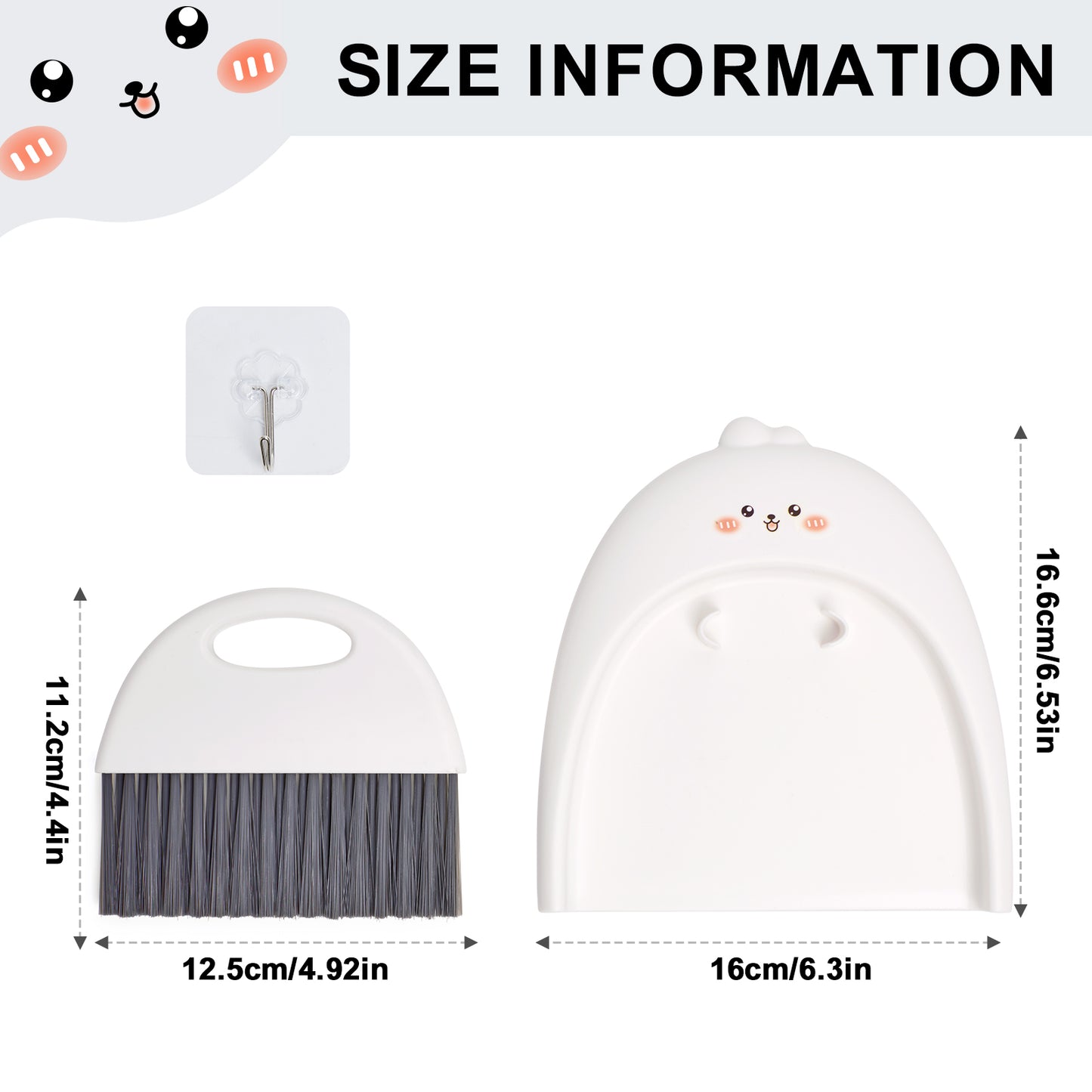 Mini Dustpan & Brush Set | Cute Animal Design, Handheld for Desktop & Home